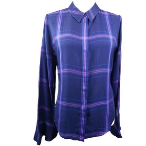 Sanctuary Button Front Blouse in Purple Size *S/M Ruffled Cuff